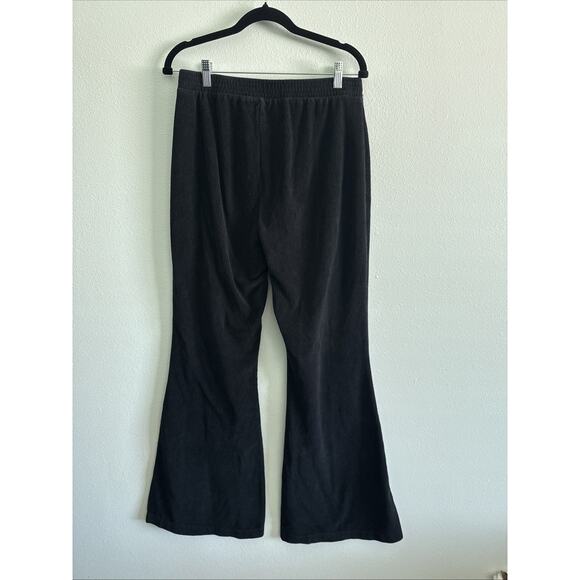 Aerie High Waisted Ribbed Flare Leggings Black Stretch Lounge Womens Large Tall - Picture 3 of 5